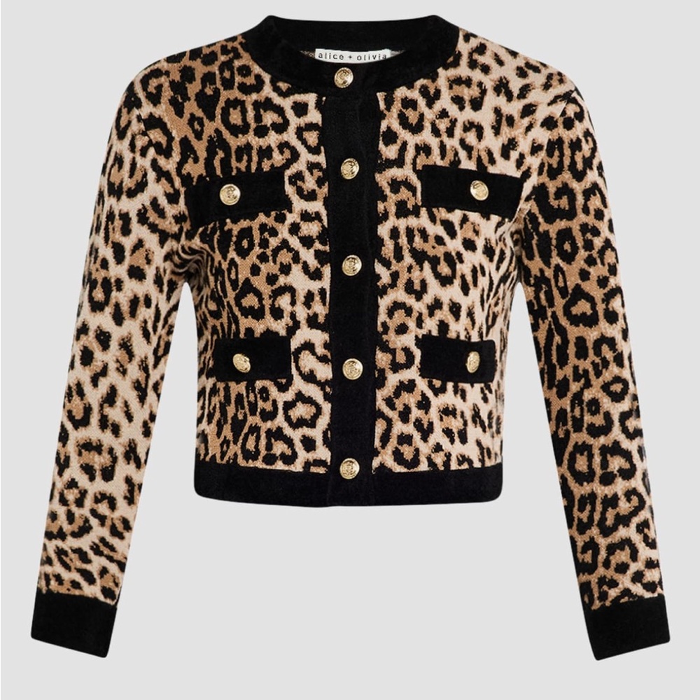 Alice + Olivia woman’s leopard 🐆 small cardigan